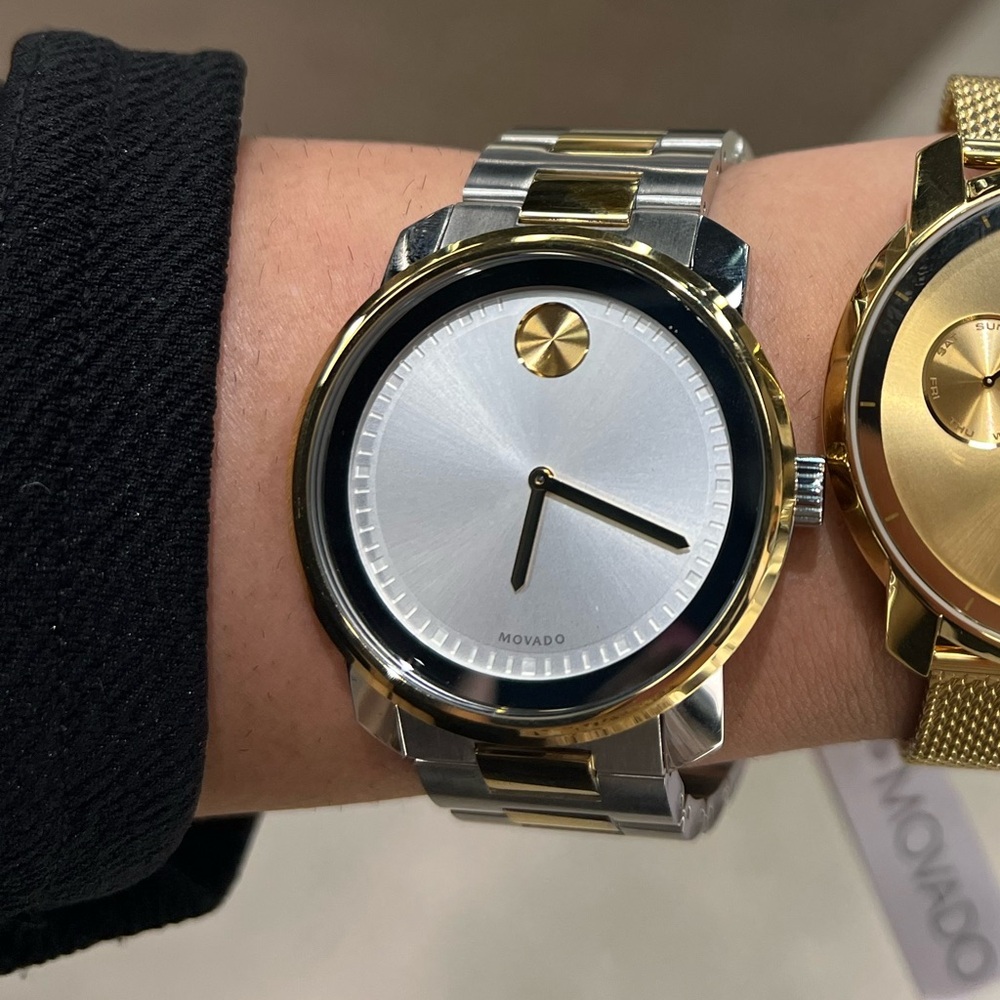Movado Bold Silver and Gold Watch